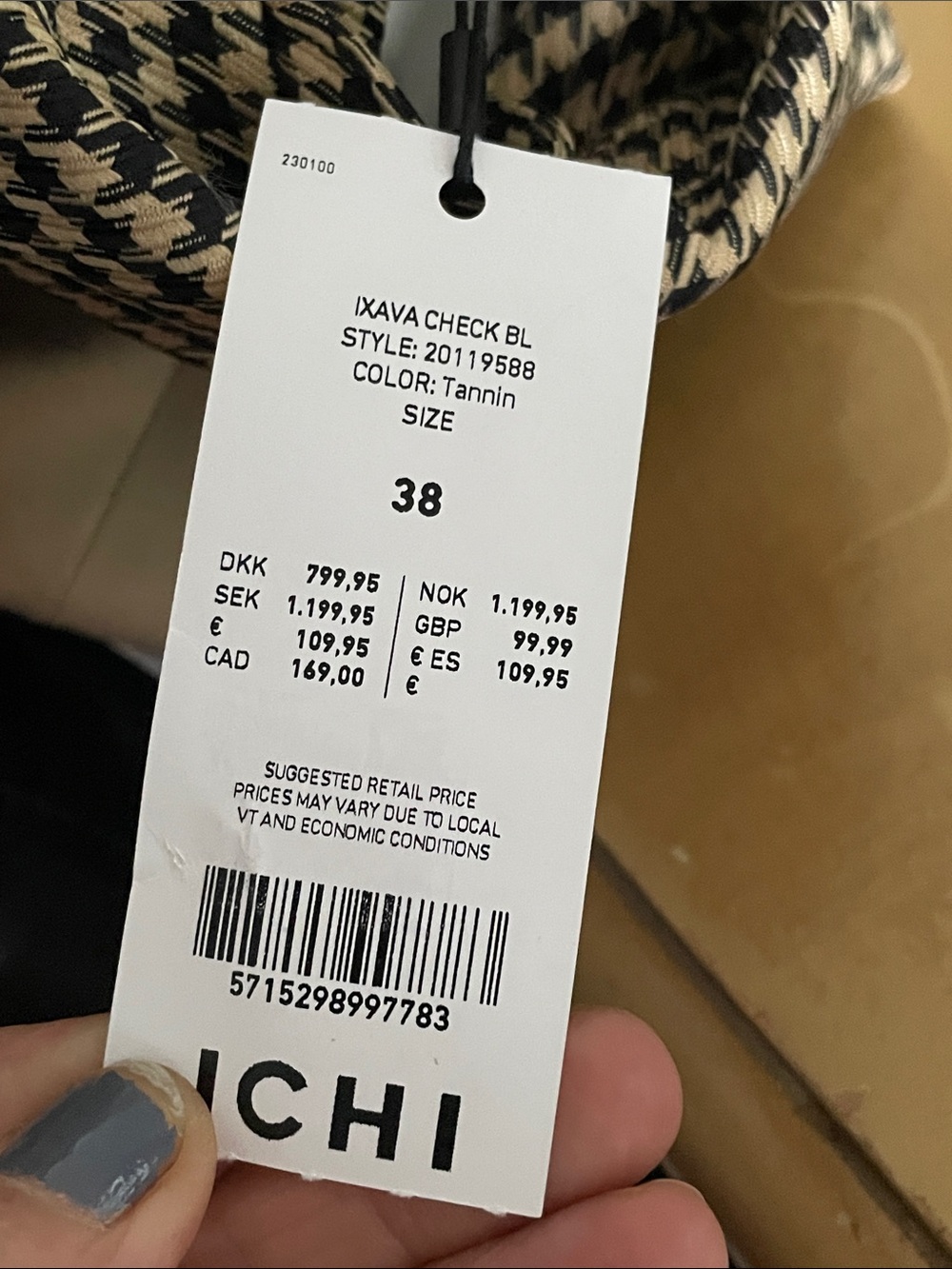Ichi Ava Houndstooth check Blazer Jacket - Classic Tailored Women's Coat- nwt - Picture 4 of 6